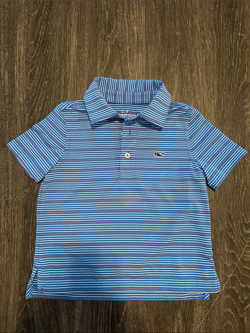 Boys Vineyard Vines Blue Multi-Stripe Polo 3T